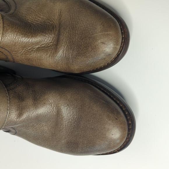 FRYE Women's Size 8 Maxine Trapunto Shortie Boots Grey/Taupe Harness Boot EUC - Picture 12 of 14